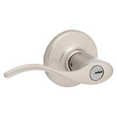 Kwikset 405BL 15 6AL Entry Door Lever, Thumbturn Lock, Satin Nickel, Zinc, Residential, Reversible Hand, 3 Grade